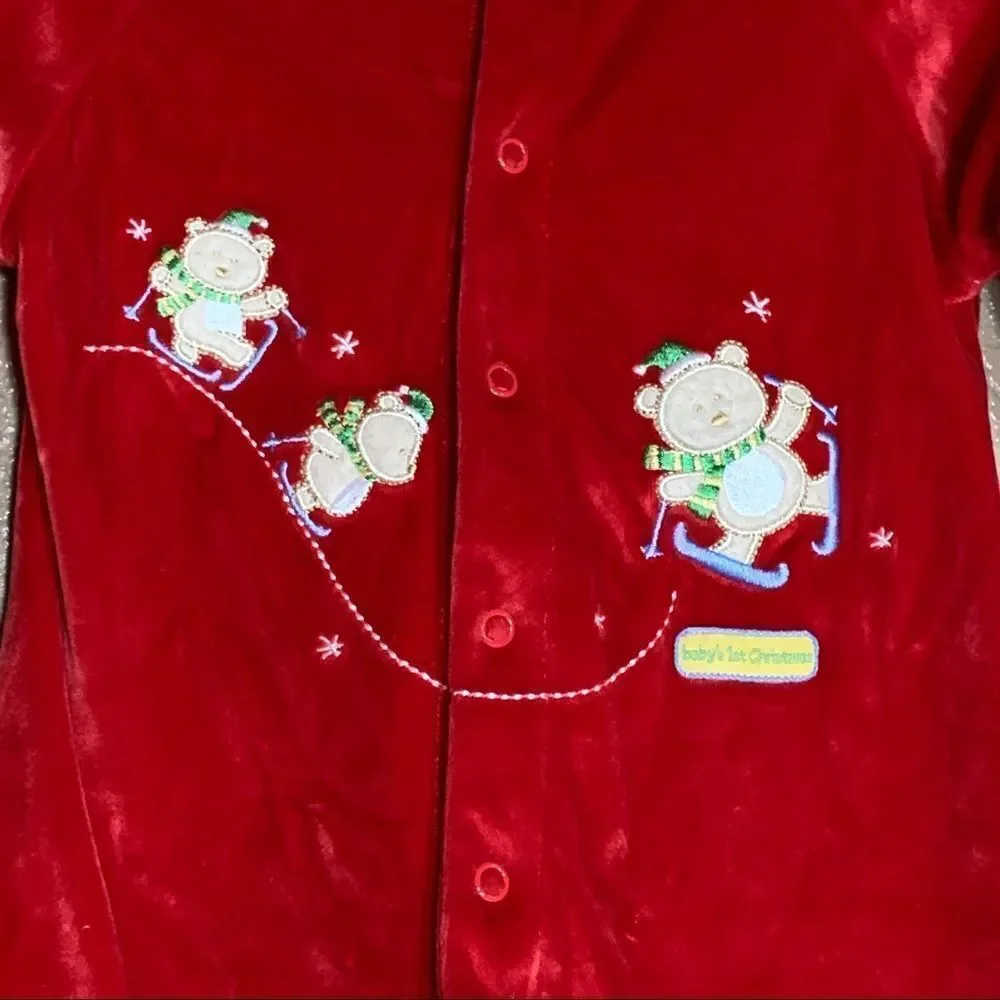 ‎Carters Baby’s 1st Christmas one piece footies